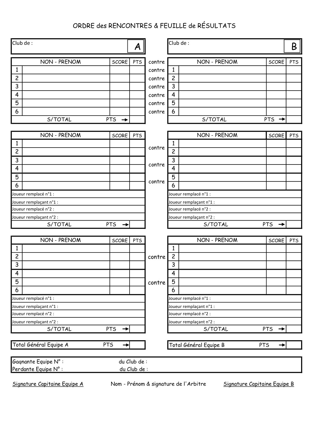 FEUILLE DE MATCH COUPE DE LA MAYENNE VERSO