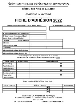 Fiche adhesion vierge 2022