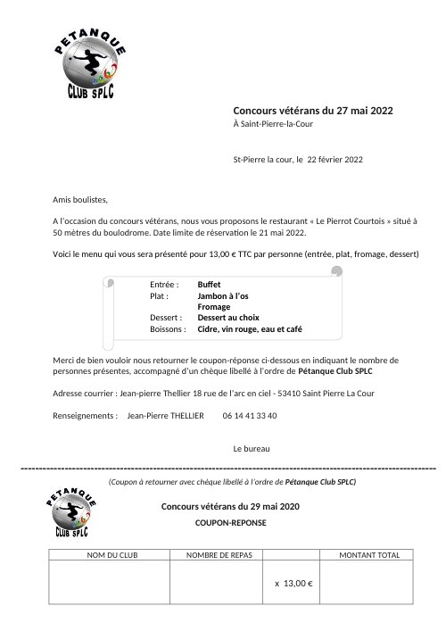 Restauration 27 mai 2022