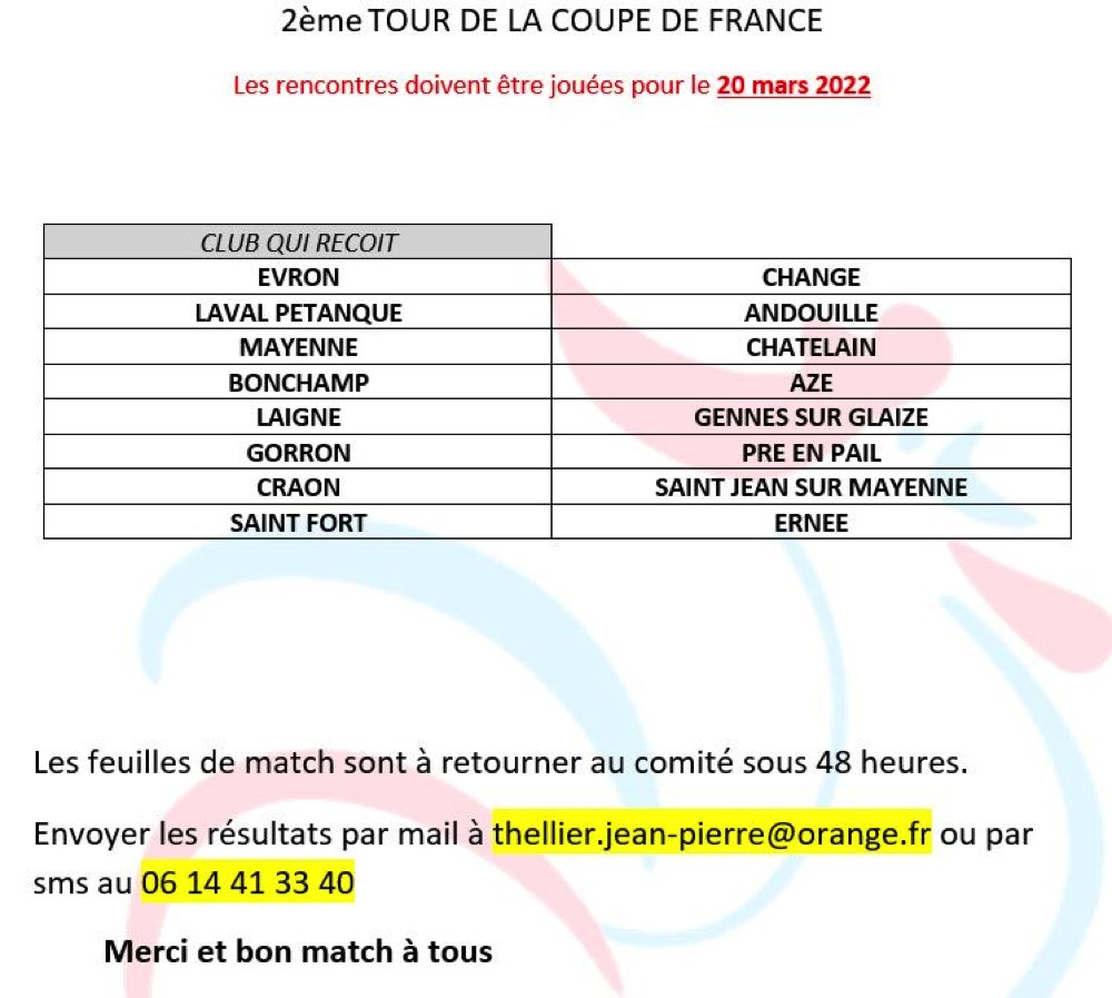 2 tour coupe de france